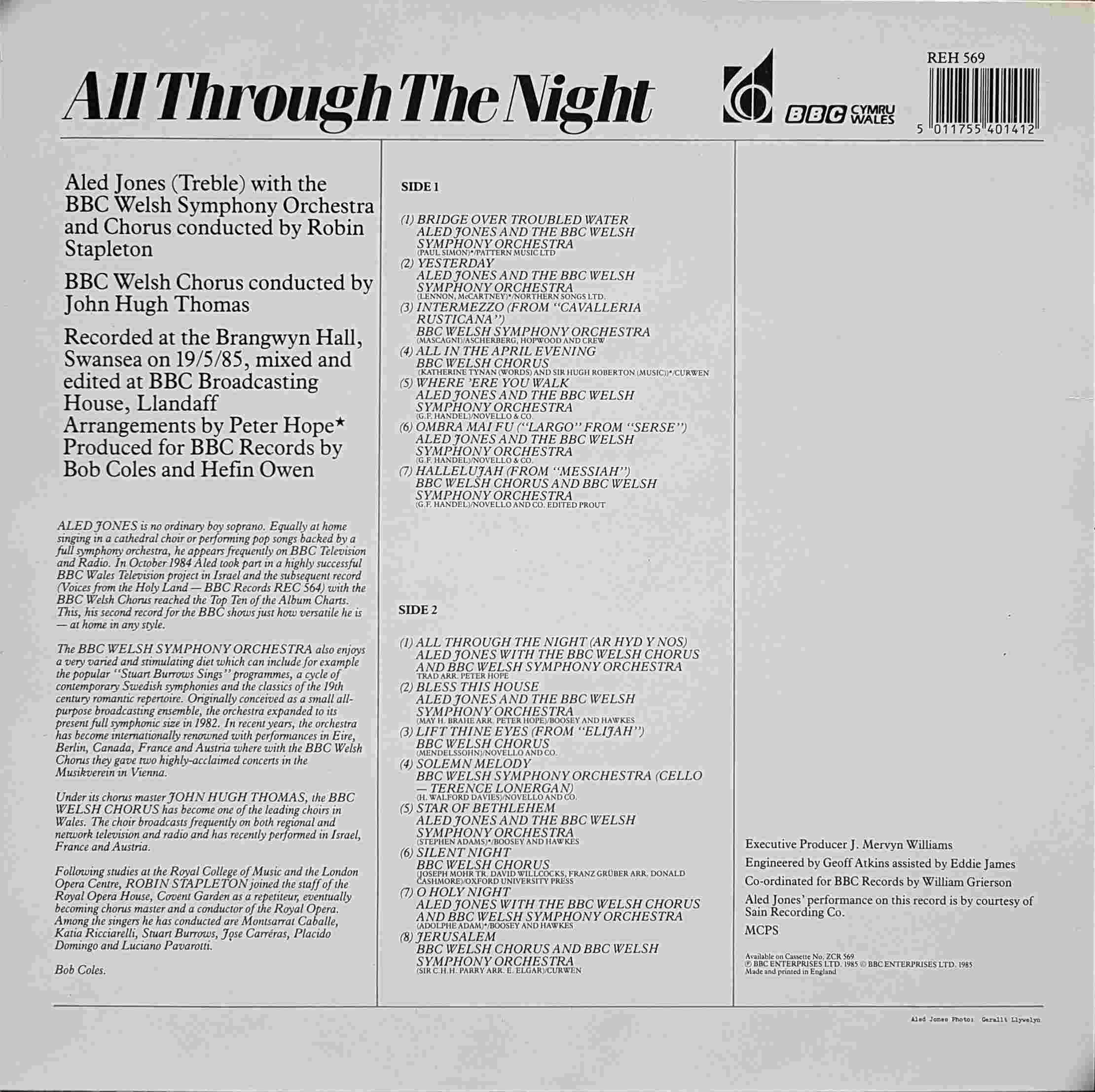 Picture of REH 569 All through the night by artist Various from the BBC records and Tapes library